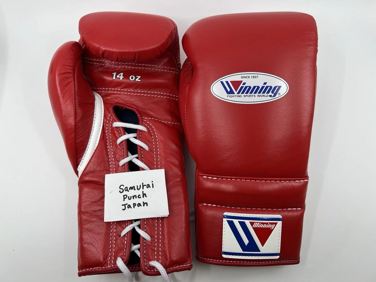 Winning Boxing Gloves MS-500 14oz Red Lace-up Pro Training Made in