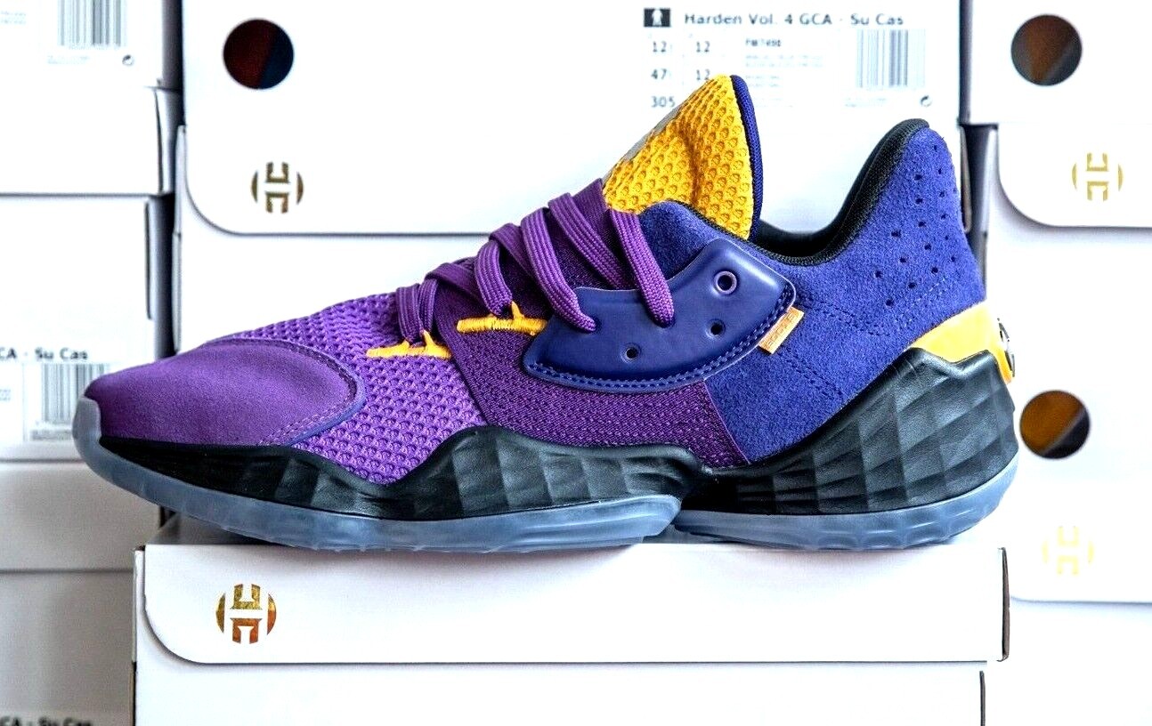 MENS ADIDAS SM HARDEN VOL 4 SU CASA LA LAKERS PURPLE GOLD