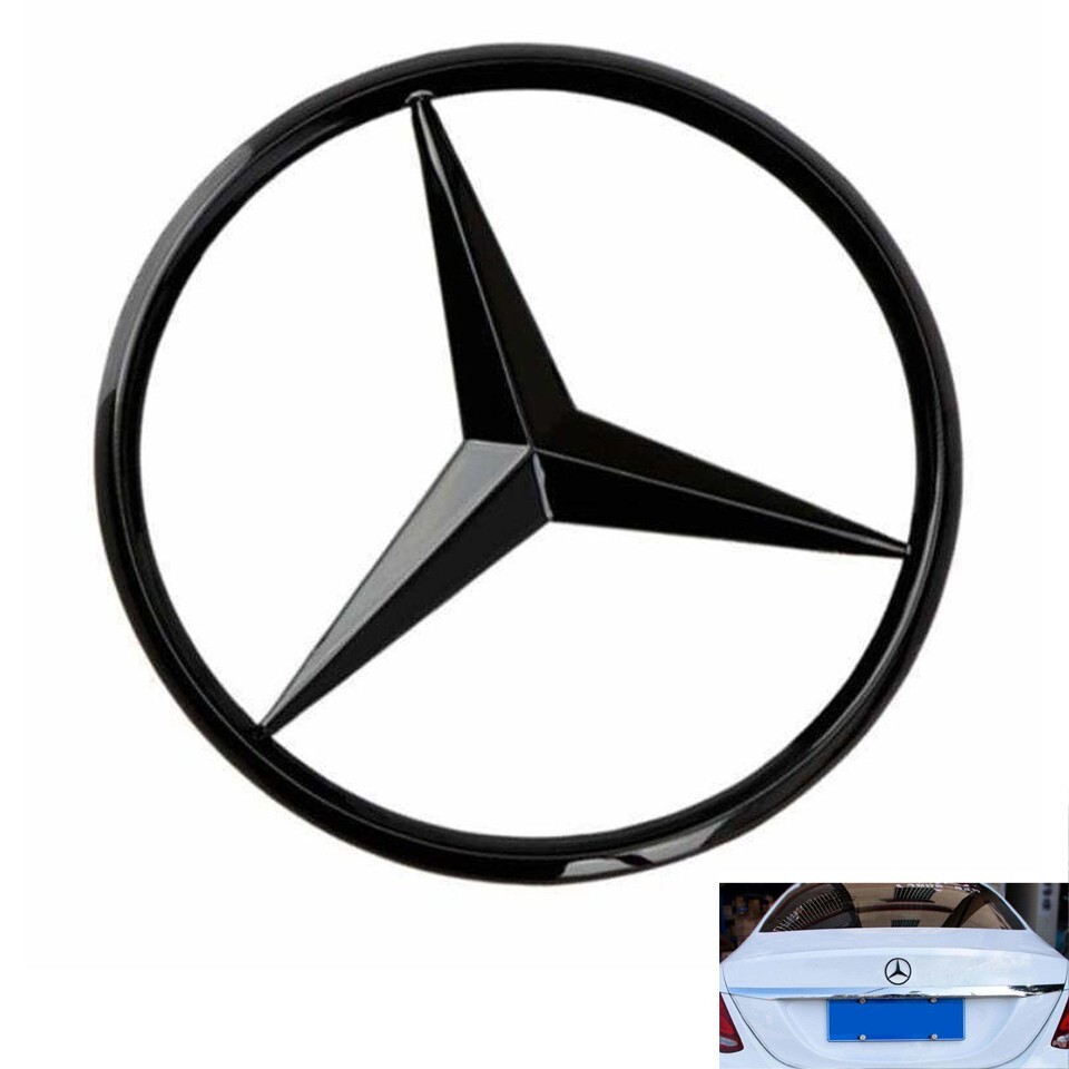 Gloss Black Star Trunk Emblem for Rear Lid Logo Badge C Class W204