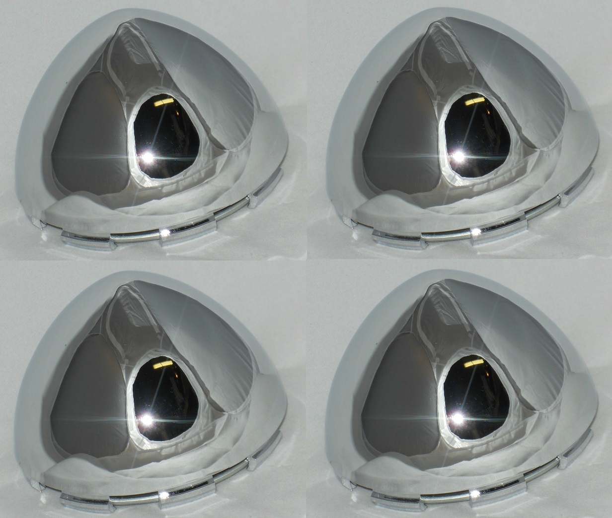 4 - 614-3072 MT100K81 F012-04 Bullet Dome Chrome Wheel Center Cap