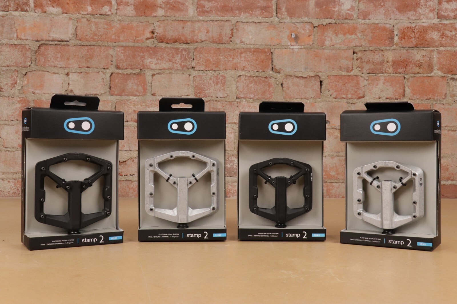 Crankbrothers Stamp 2 Alloy MTB Pedals Small or Large, Black or