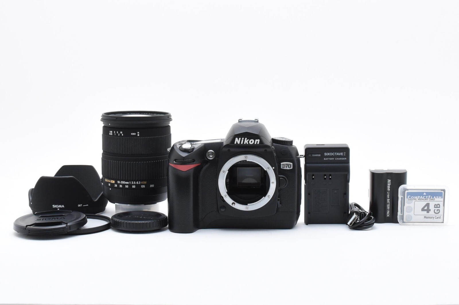 Near MINT] Nikon D70 6.1MP +SIGMA 18-200mm F3.5-6.3 Shutter count