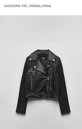 NWT ZARA LEATHER JACKET WITH ZIPPERS BLACK - REF 5479/243 (M ) | eBay