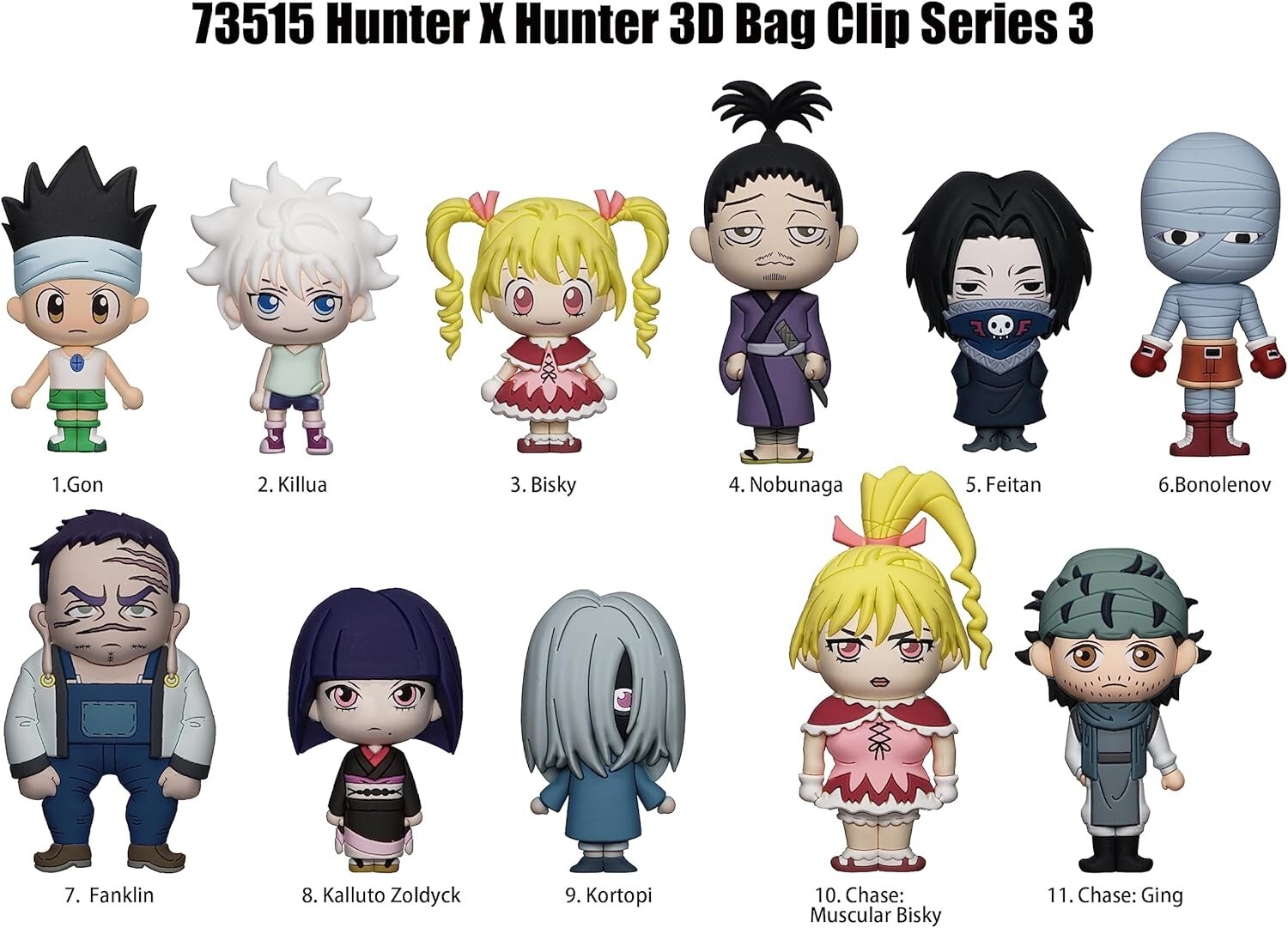 New] Hunter X Hunter Series 3 - 3D Foam Bag Clip - Random 1 Blind