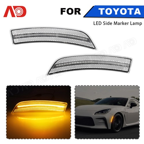 Full LED Side Marker Lights Clear lens For 2022-up Toyota GR86