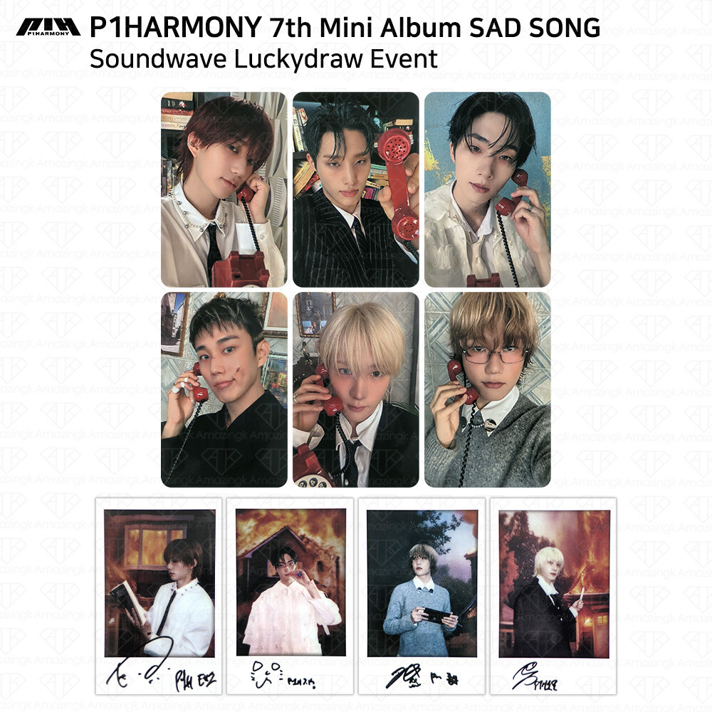 P1Harmony 7th Mini Album SAD SONG Soundwave Lucky Draw Photocard