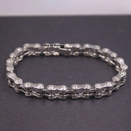 Solid 925 Sterling Silver Chain 8mm Bike Anchor Link Bracelet 33