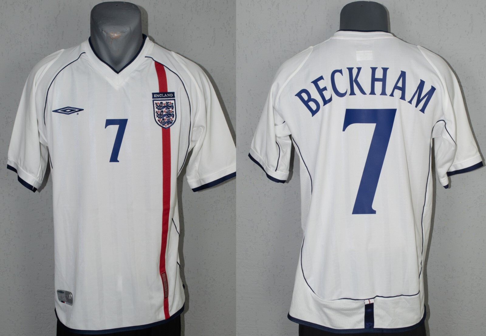 England Beckham Jersey World Cup 2002 Football Mens Retro Shirt