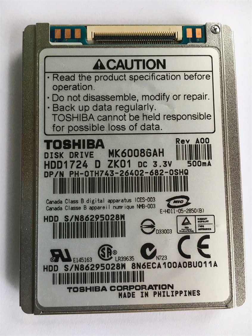 Toshiba MK6008GAH 60 GB 1.8