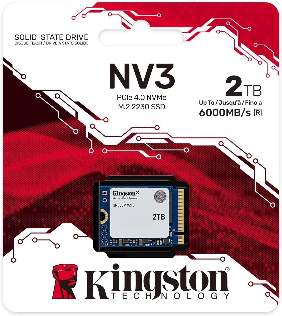 Kingston 2TB NV3 M.2 2230 NVMe PCIe 4.0 x4 3D NAND Internal SSD