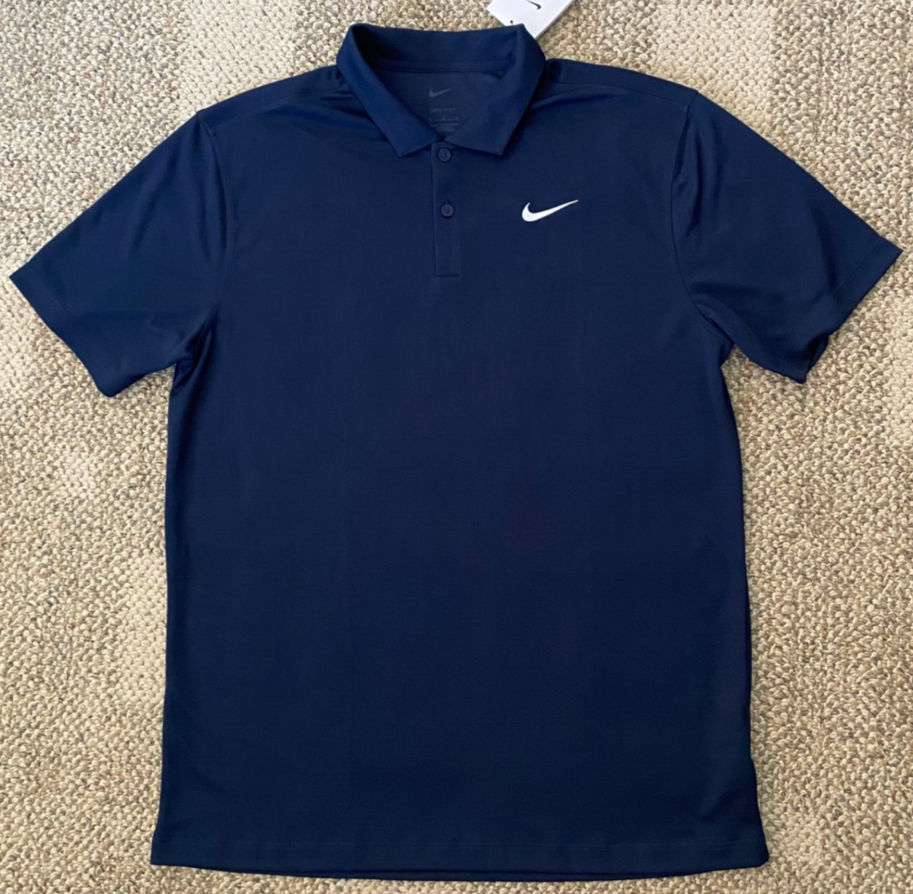Nike Polo Golf Shirt Short Sleeve Dri-FIT FZ5646-451 Solid Navy