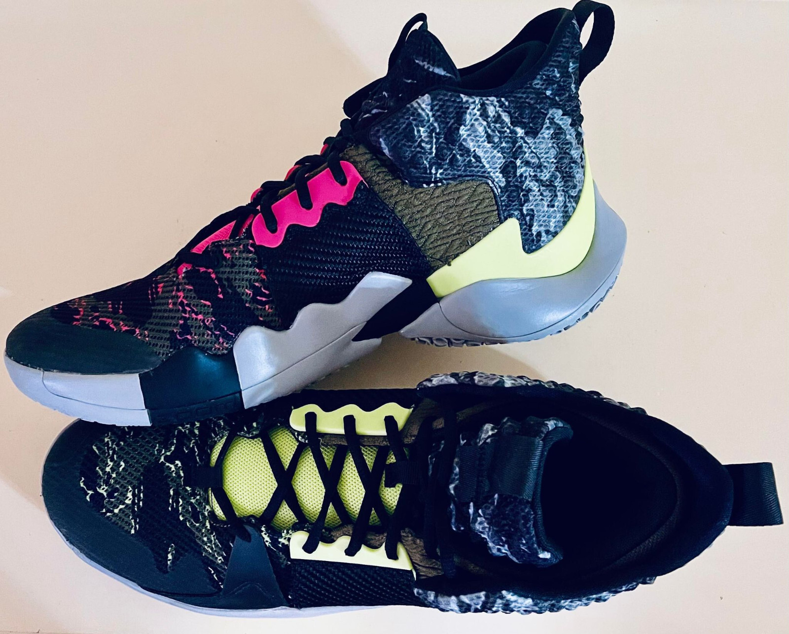 Nike Jordan Why Not ZER0.2 IDC Men's 15 Grey/Pink/Yellow Sneakers