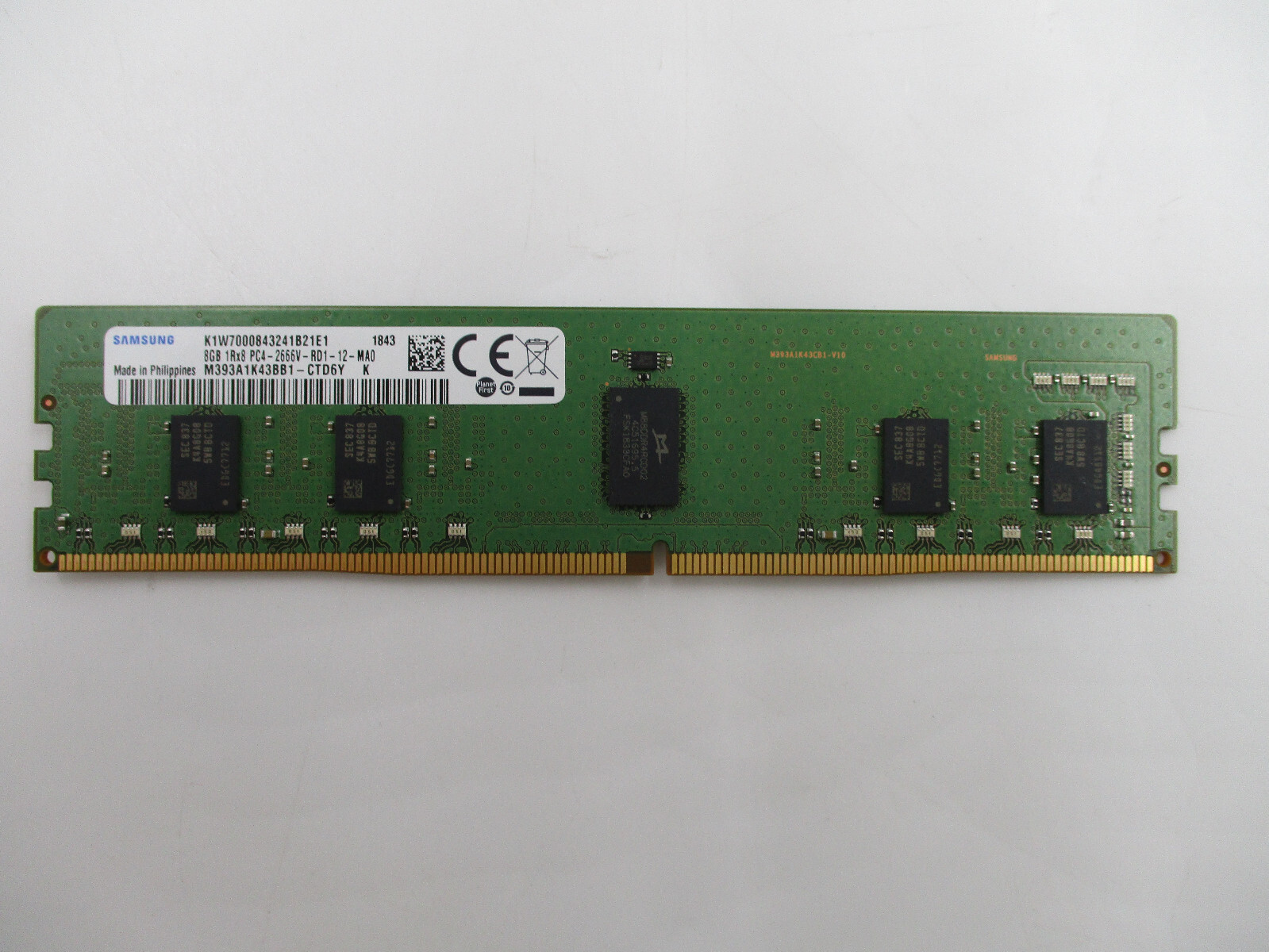 Samsung 8GB 1Rx8 PC4-2666V-RD1-12-MA0 ECC REG Server Memory