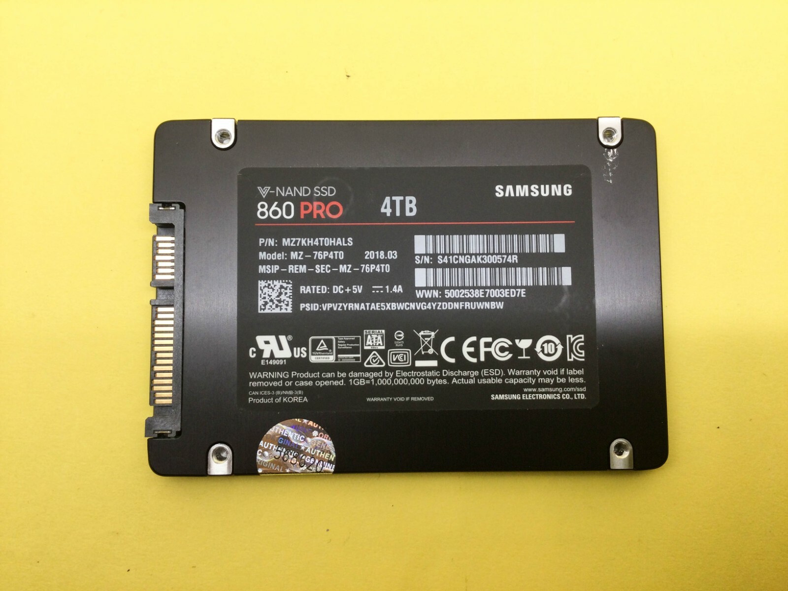 Samsung V-NAND 860 PRO 4TB 2.5” SATA III 6Gb/s SSD MZ-76P4T0 | eBay