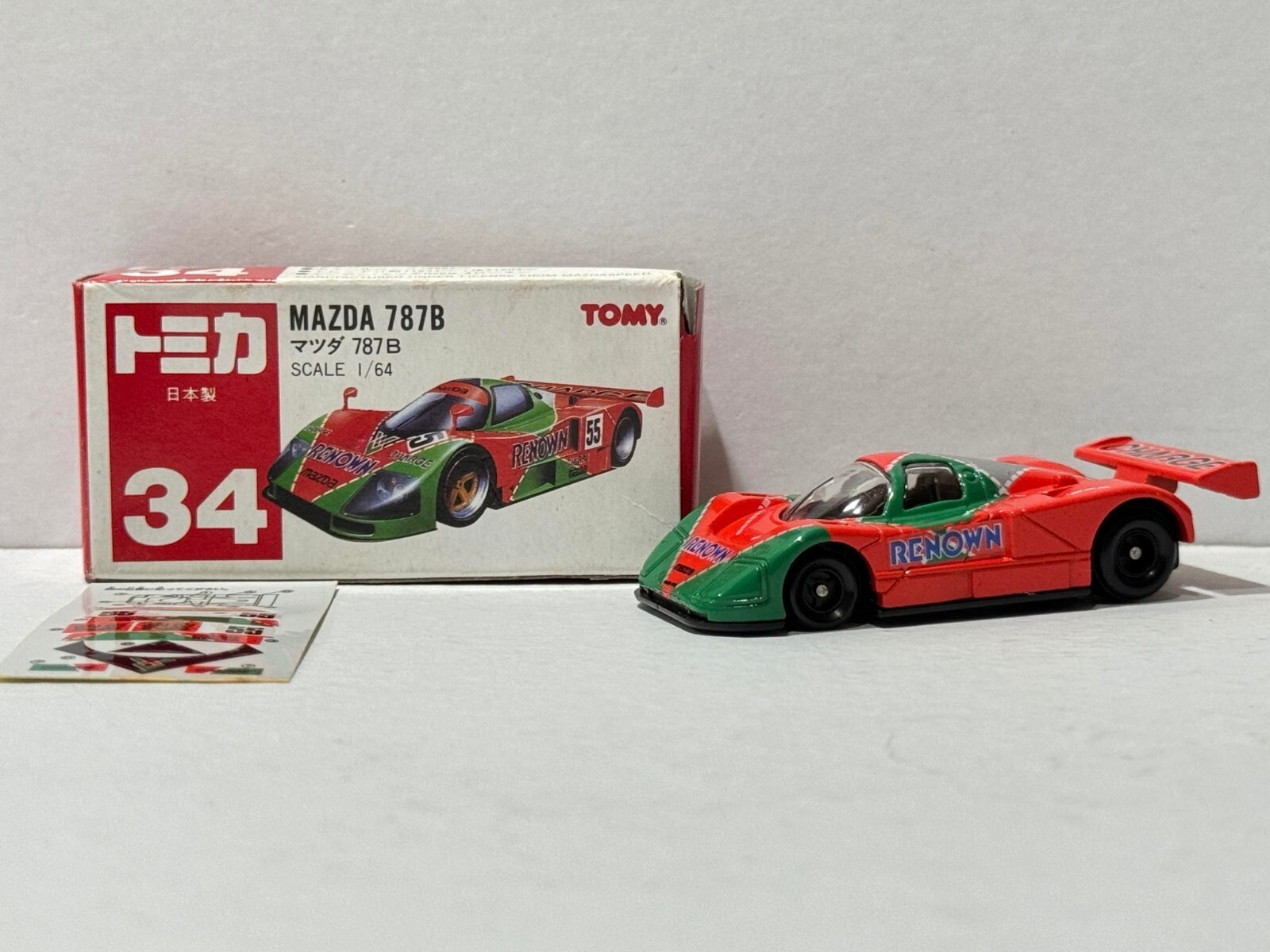 Tomica Red Box Japan Mazda 787B Made in Japan Mint no.34 with