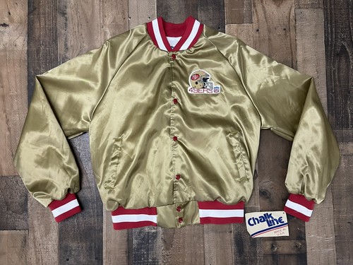 NEW Vintage Chalk Line Gold San Francisco 49ers Satin Jacket Large