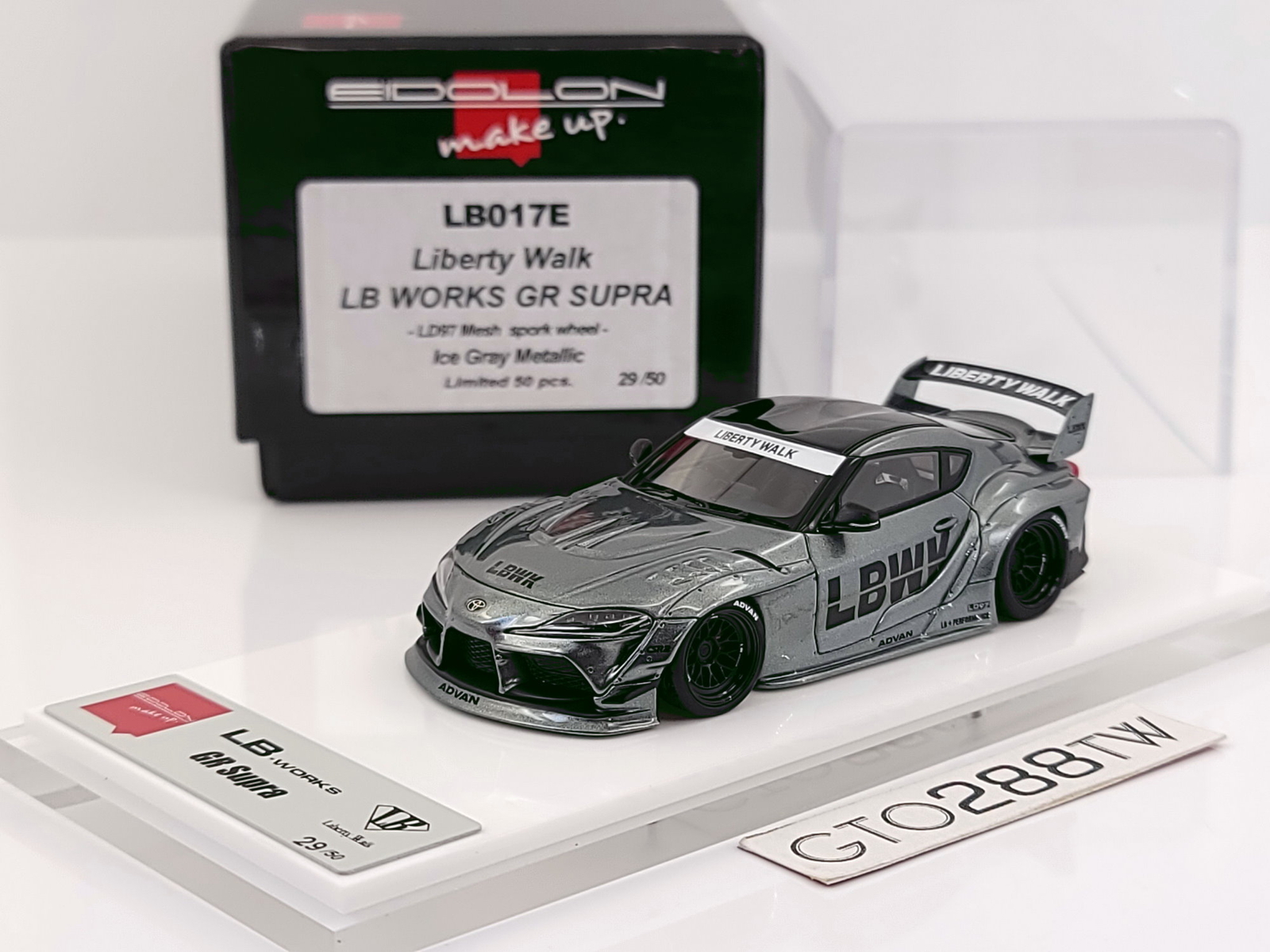 Make Up Eidolon 1:43 LB Works GR Supra A90(LD97 wheel) Ice Grey