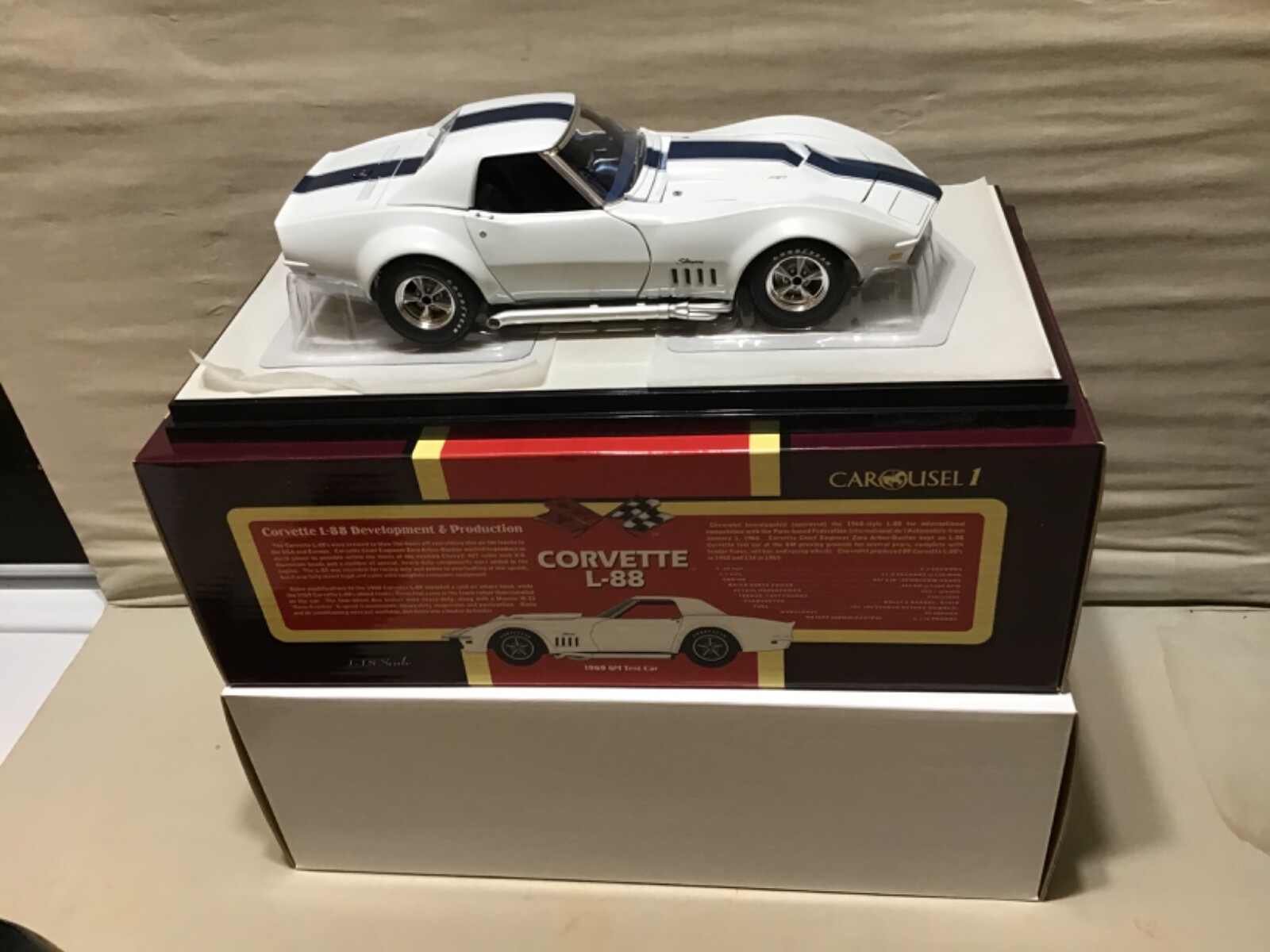 CORVETTE TEST CAR 1969 L-88 427 CAROUSEL 1 CHEVROLET 1/18 DIECAST
