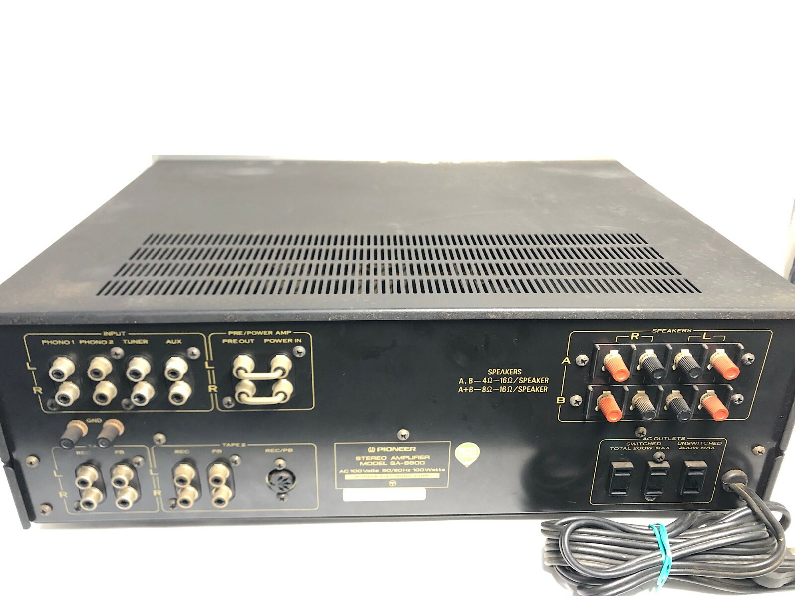 Pioneer SA-8800 Stereo Amplifier ((For Parts or Repair)) 100v Free