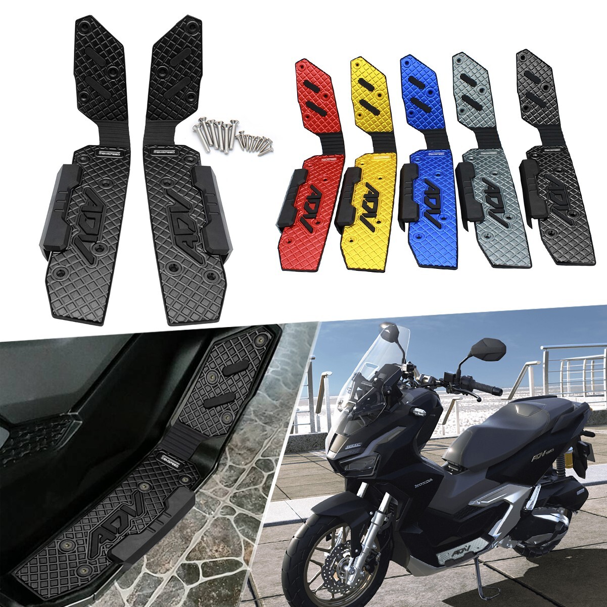 CNC Footboard Footrest Foot Pad Pegs Pedal Plate For Honda ADV 160