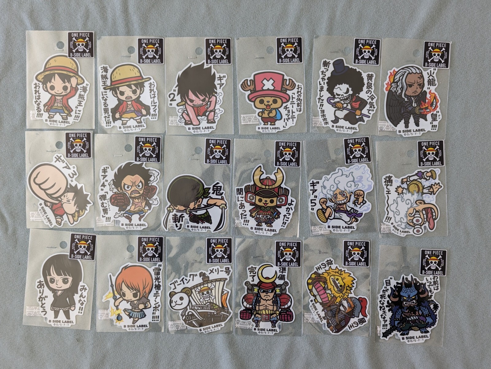 One Piece B Side Label Sticker Japan Limited Luffy Nami Zoro Nico