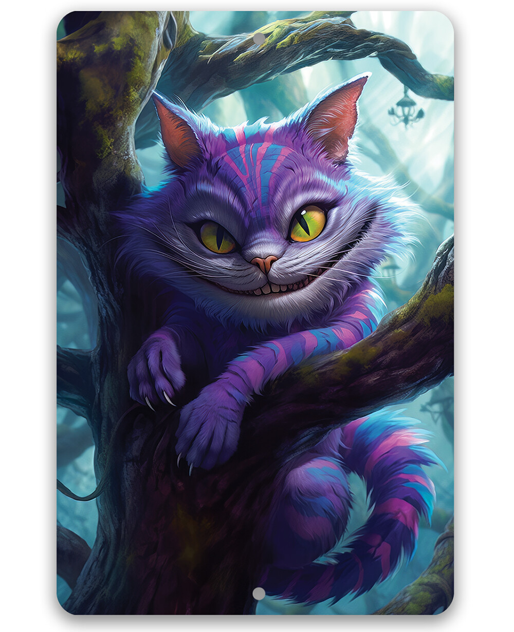Metal Sign - Cheshire Cat Alice In Wonderland Theme Durable Indoor