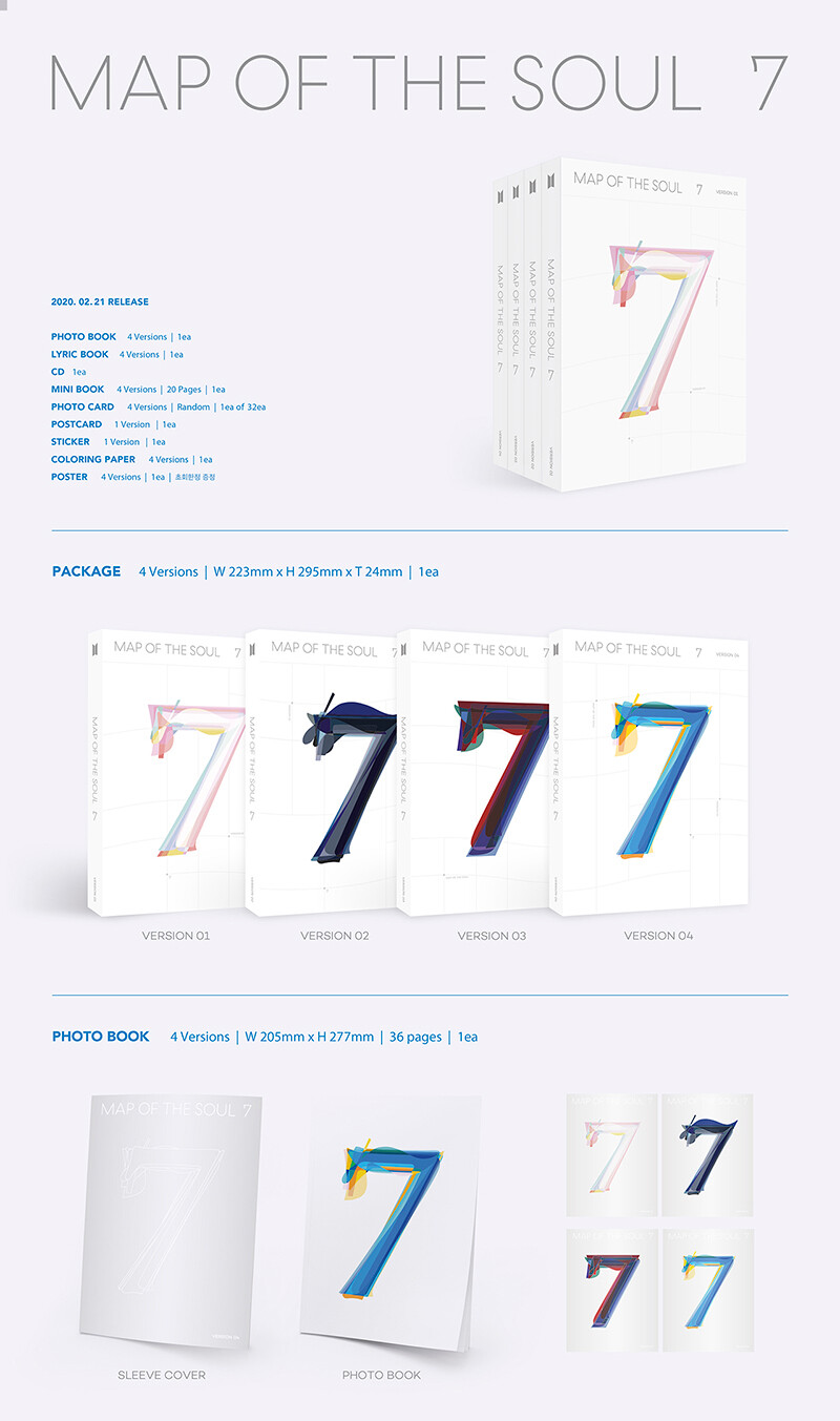 BTS [MAP Of THE SOUL:7] Album CD+Photo Book+Book+Card+Sticker+etc+