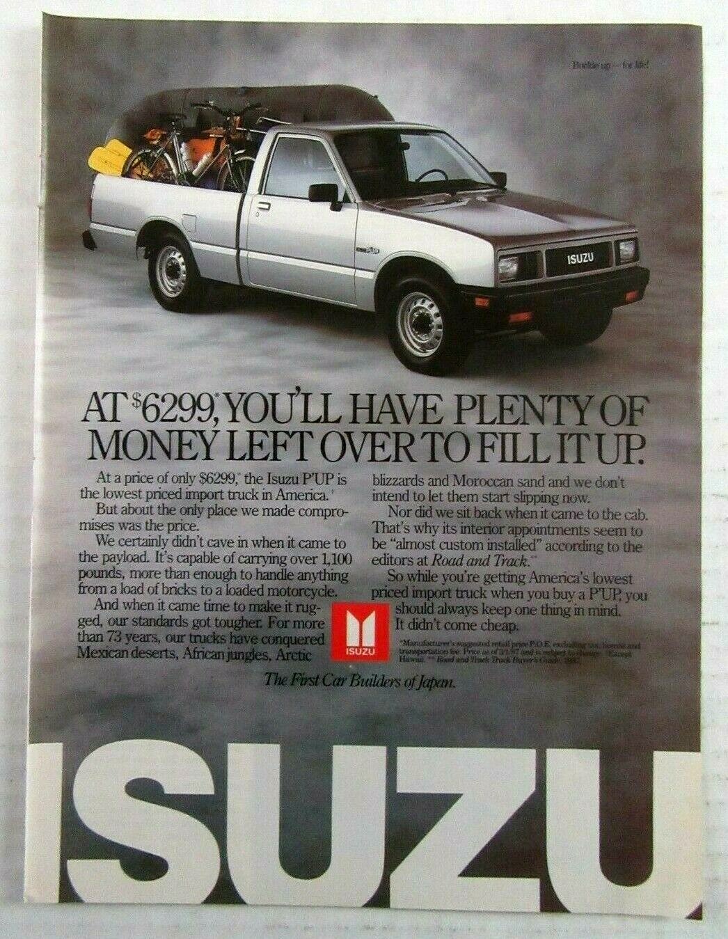 1987 ISUZU Pickup Trucks Imported From Japan Magazine Ad | eBay