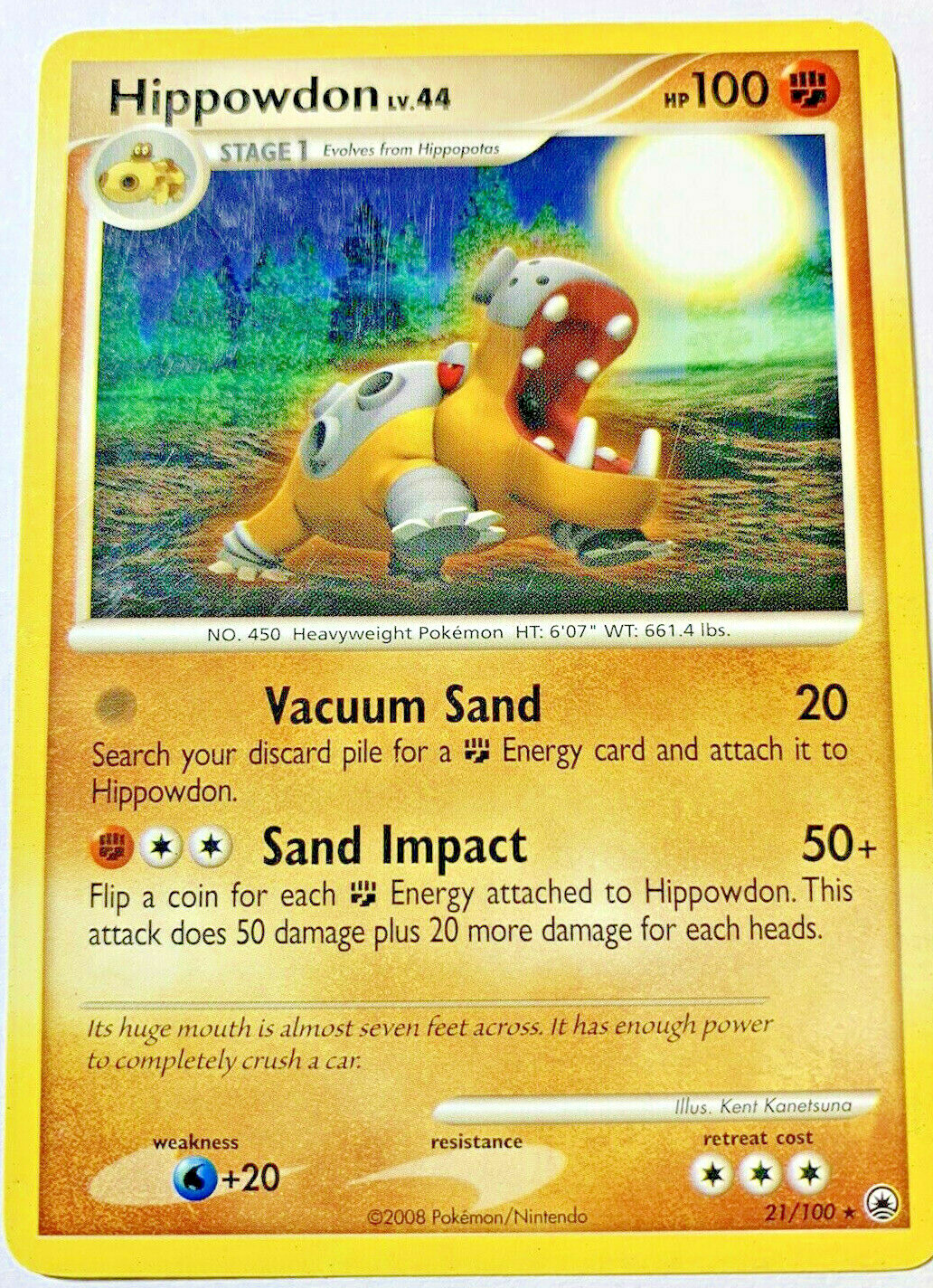 HIPPOWDON Lv.44 - 21/100 - Majestic Dawn - RARE - Pokémon Card