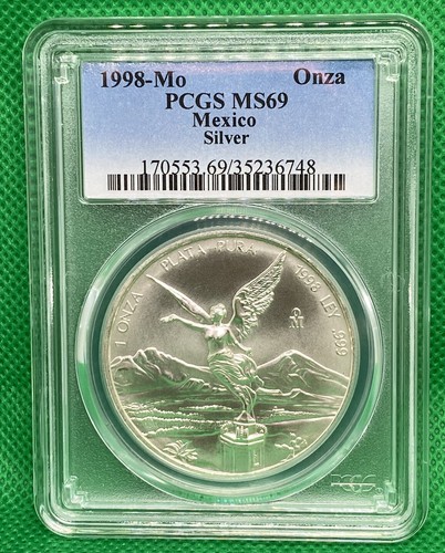 1998 Mo MEXICO PCGS MS69 1 OZ SILVER LIBERTAD SUPER RARE | eBay