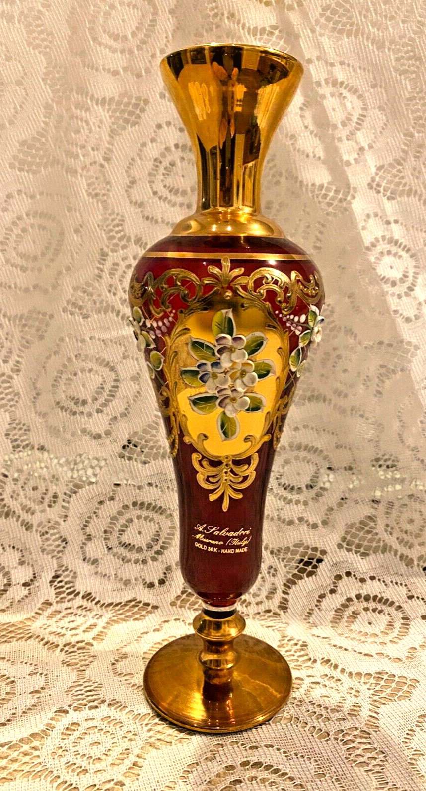 Vintage Murano Glass A. Salvadori 24KT Hand Made 11