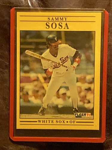 1991 Fleer Sammy Sosa Of White Sox 136 Card With Birthday Error IN