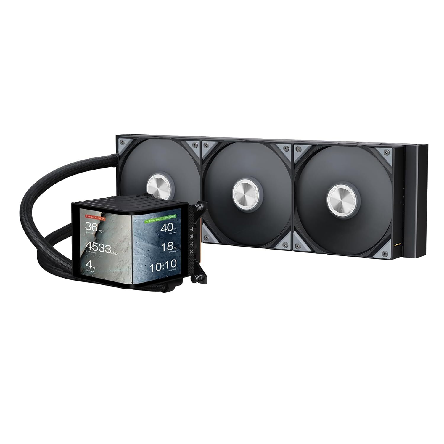 TRYX Panorama 360 Asetek 8th Gen V2 Non-ARGB AIO Cooler (Black) L