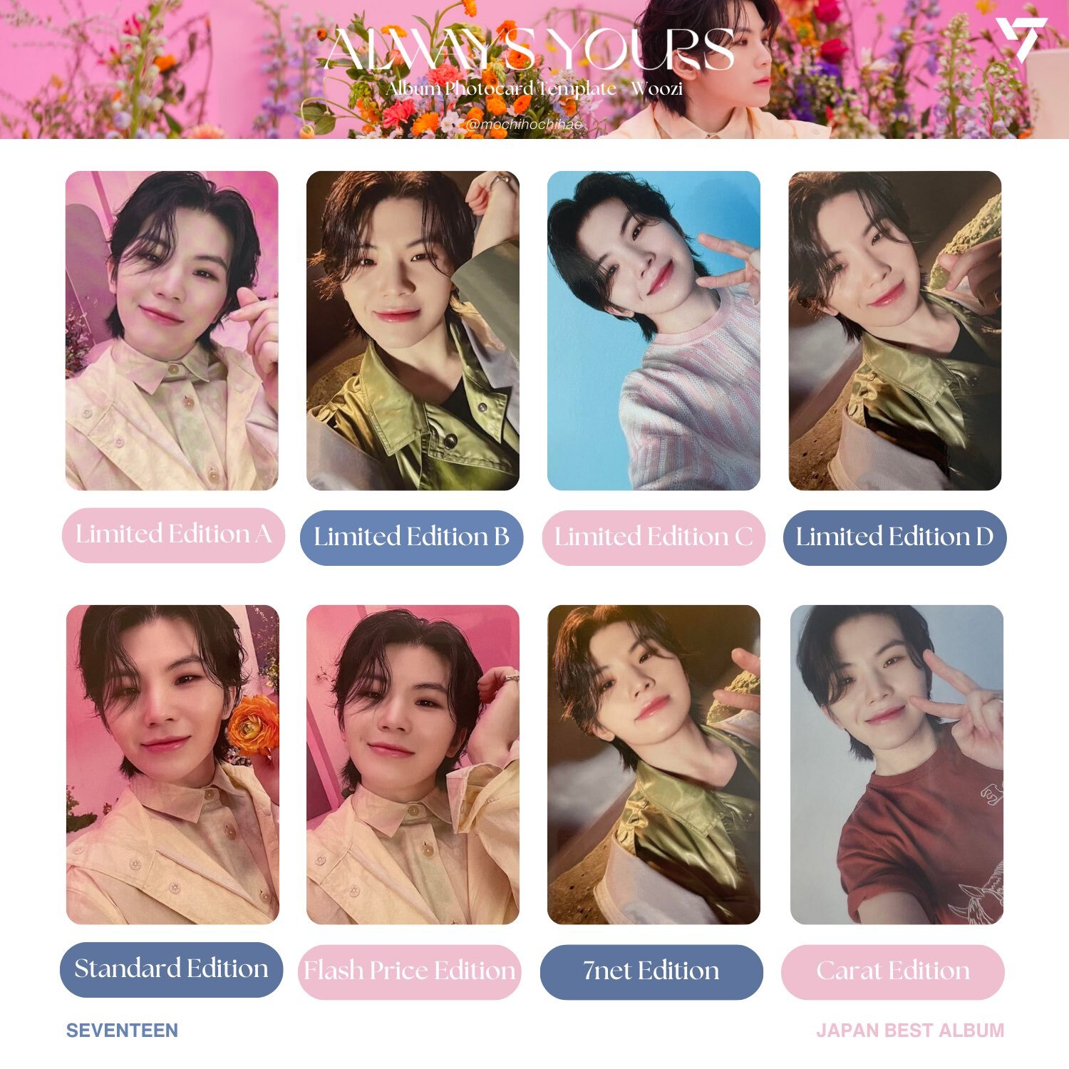 WOOZI SEVENTEEN ALWAYS YOURS JAPAN BEST ALBUM Official photo card