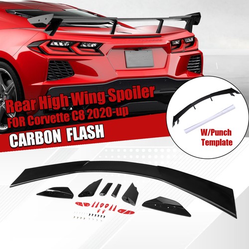 CARBON FLASH For 2020-2024 Corvette C8 GM Rear Trunk Lid High Wing