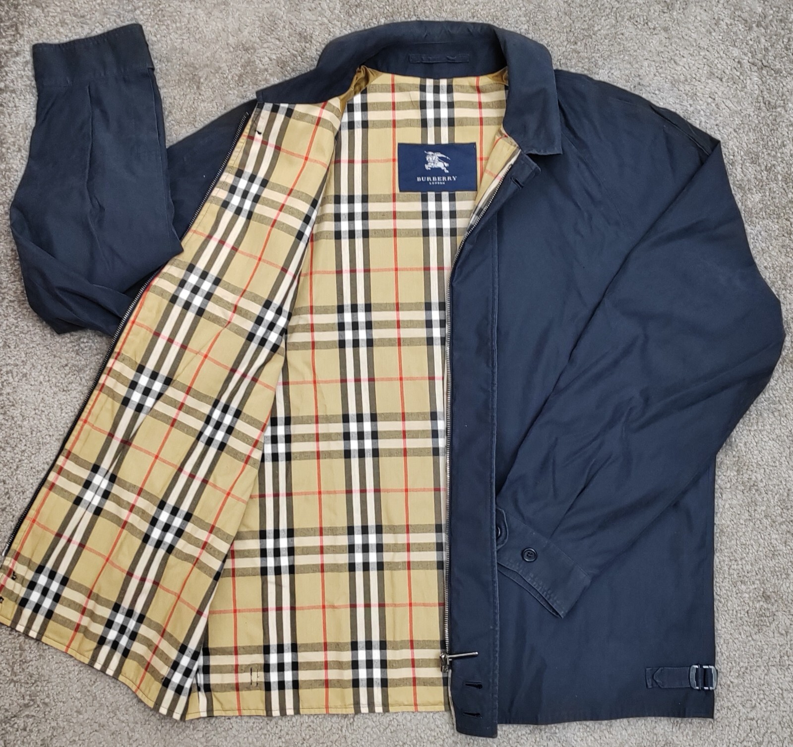 BURBERRY LONDON NOVA CHECK JACKET COAT OVERCOAT NAVY BLUE | eBay