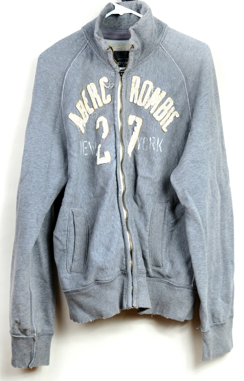 Abercrombie & Fitch RN 75654 Grunge Style full zip Jacket Gray