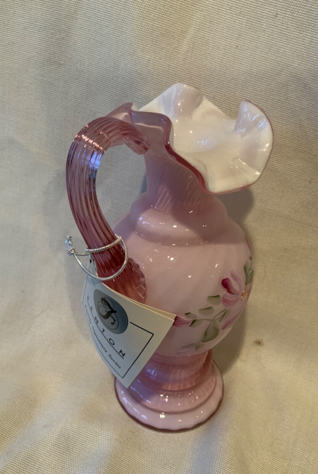 Fenton Art Glass Lynn Fenton Signature 1996 Asters Dusty Rose