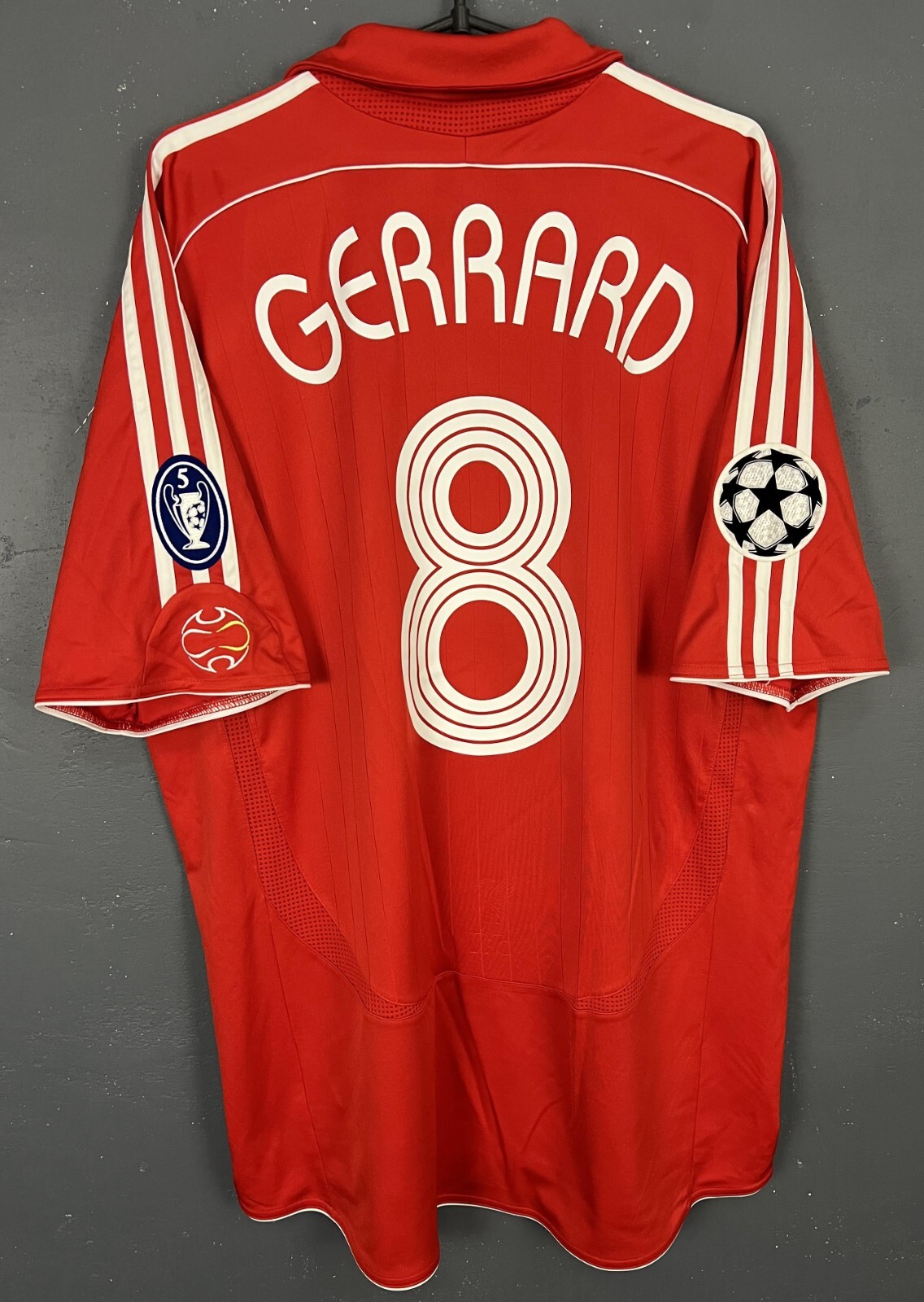 MEN FC LIVERPOOL 2006/2007 GERRARD #8 UEFA SOCCER FOOTBALL SHIRT
