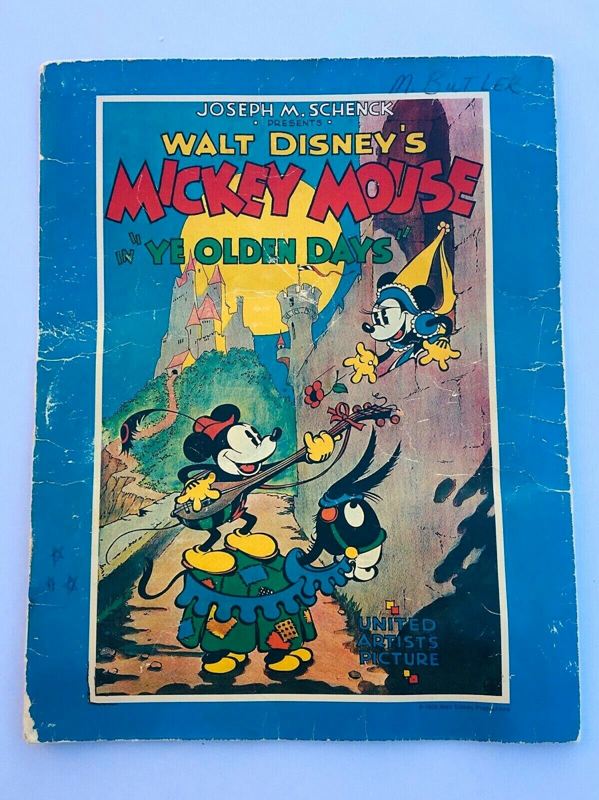 YE OLDEN DAYS Disney's Mickey Mouse FOLDER Joseph Schenk United