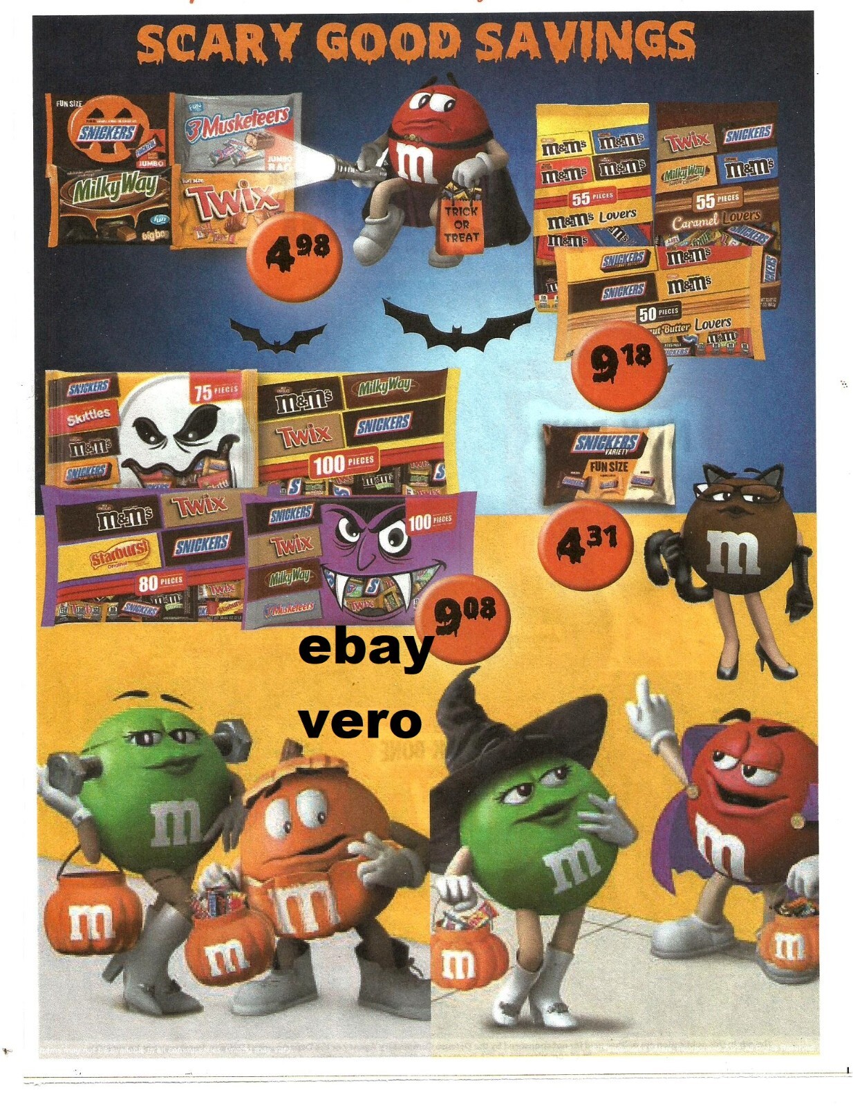 print ad M&M's HALLOWEEN 2022 mms M&M candy SCARY GOOD green brown