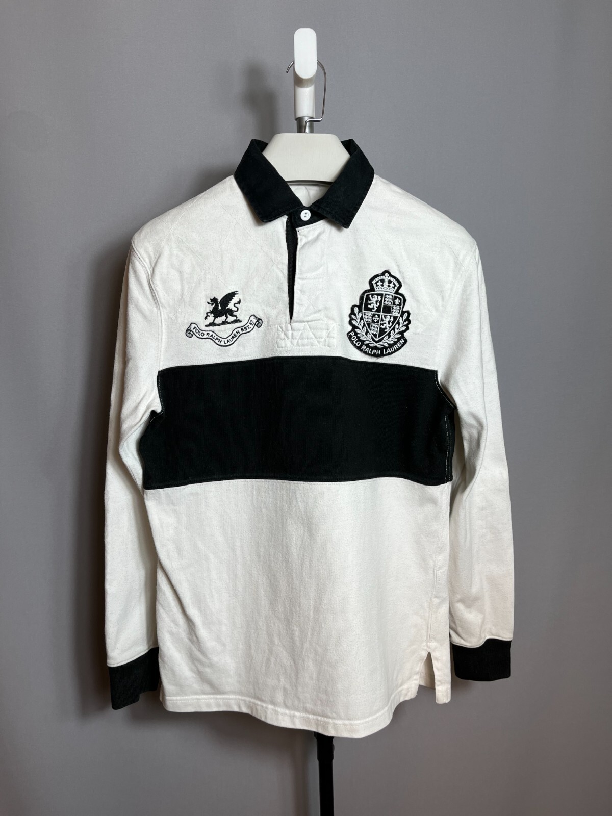 Vintage 90s Polo Ralph Lauren Rugby Long White Mens SMALL | eBay