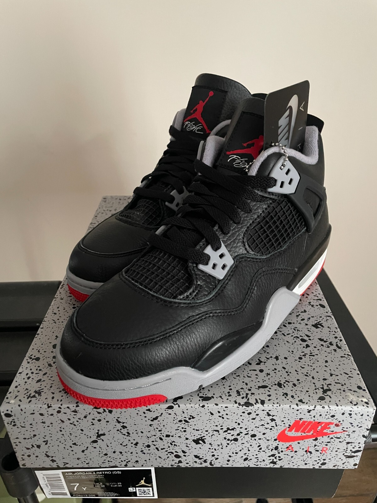 Jordan 4 Bred Reimagined Retro GS 7y / 8.5 Women FQ8213-006 NEW