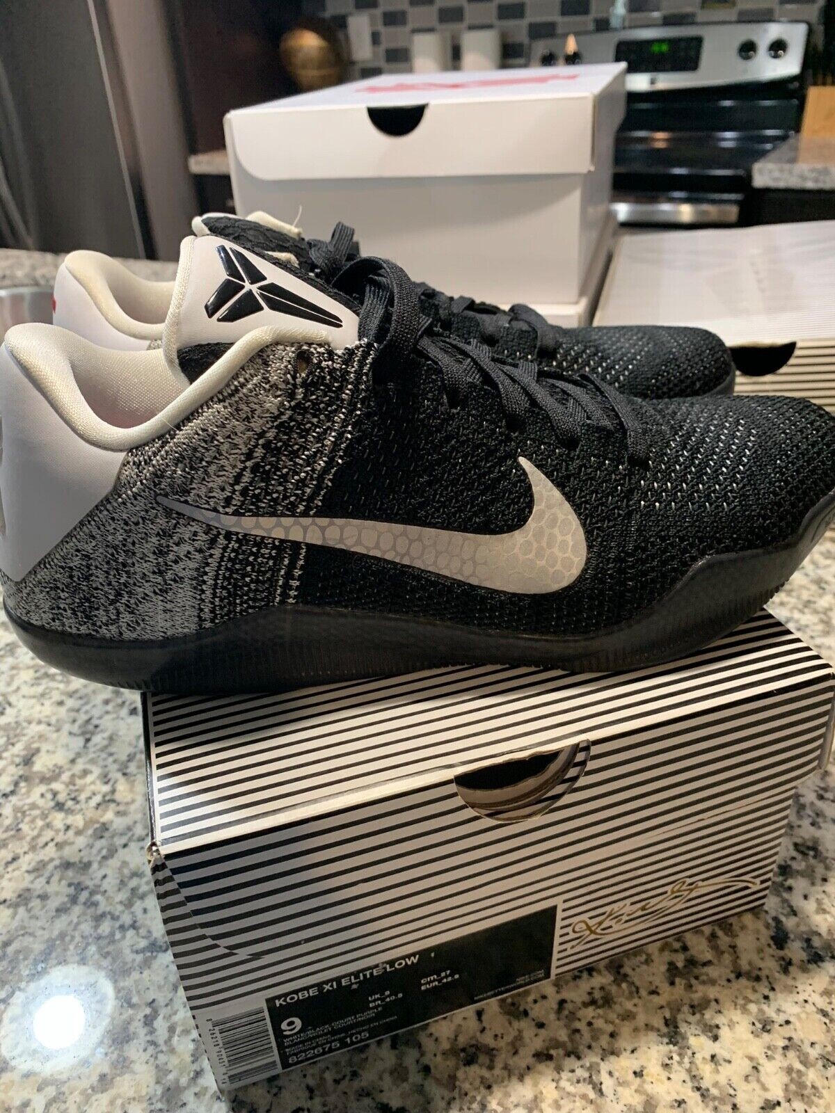 Nike Kobe 11 XI Elite Low Last Emperor Black White Grey 822675-105