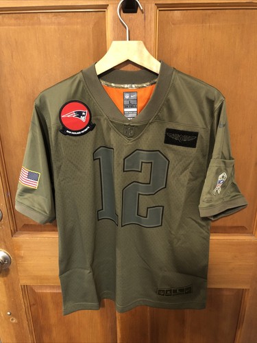 NIKE ON FIELD NFL NEW ENGLAND PATRIOTS #12 TOM BRADY MILITARY