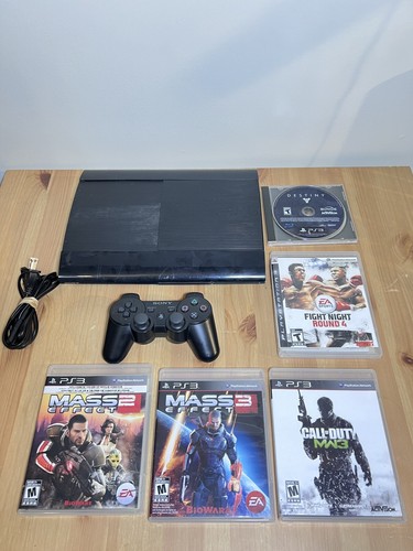 Sony PlayStation 3 Super Slim PS3 500gb Model CECH-4201C 5 Games