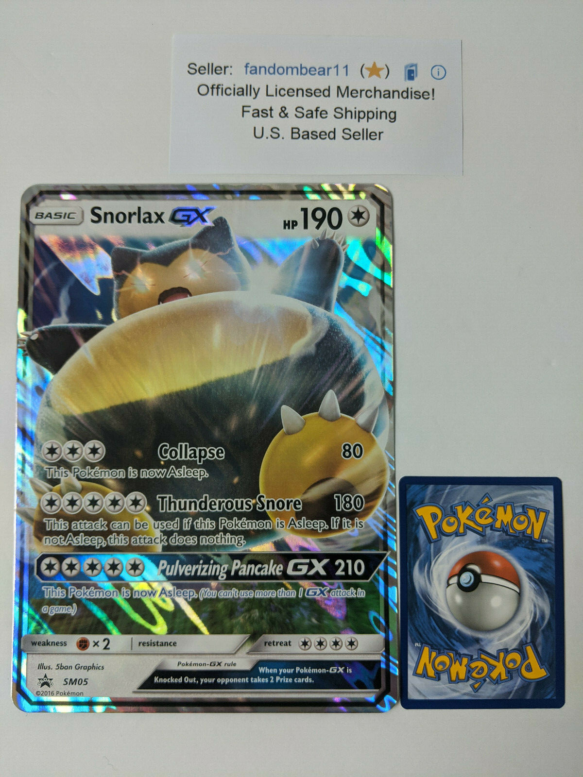 JUMBO ULTRA RARE Snorlax GX Pokemon SM05 SM Black Star PROMO CARD