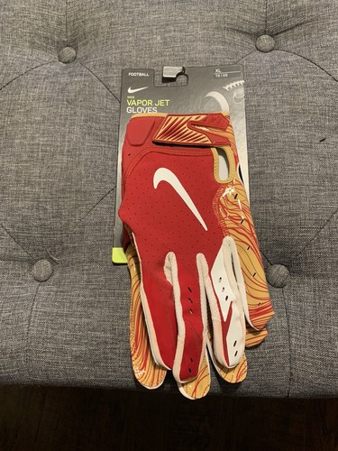 Men's nike vapor jet gloves Size XL sf 49ers NFL football PGF687