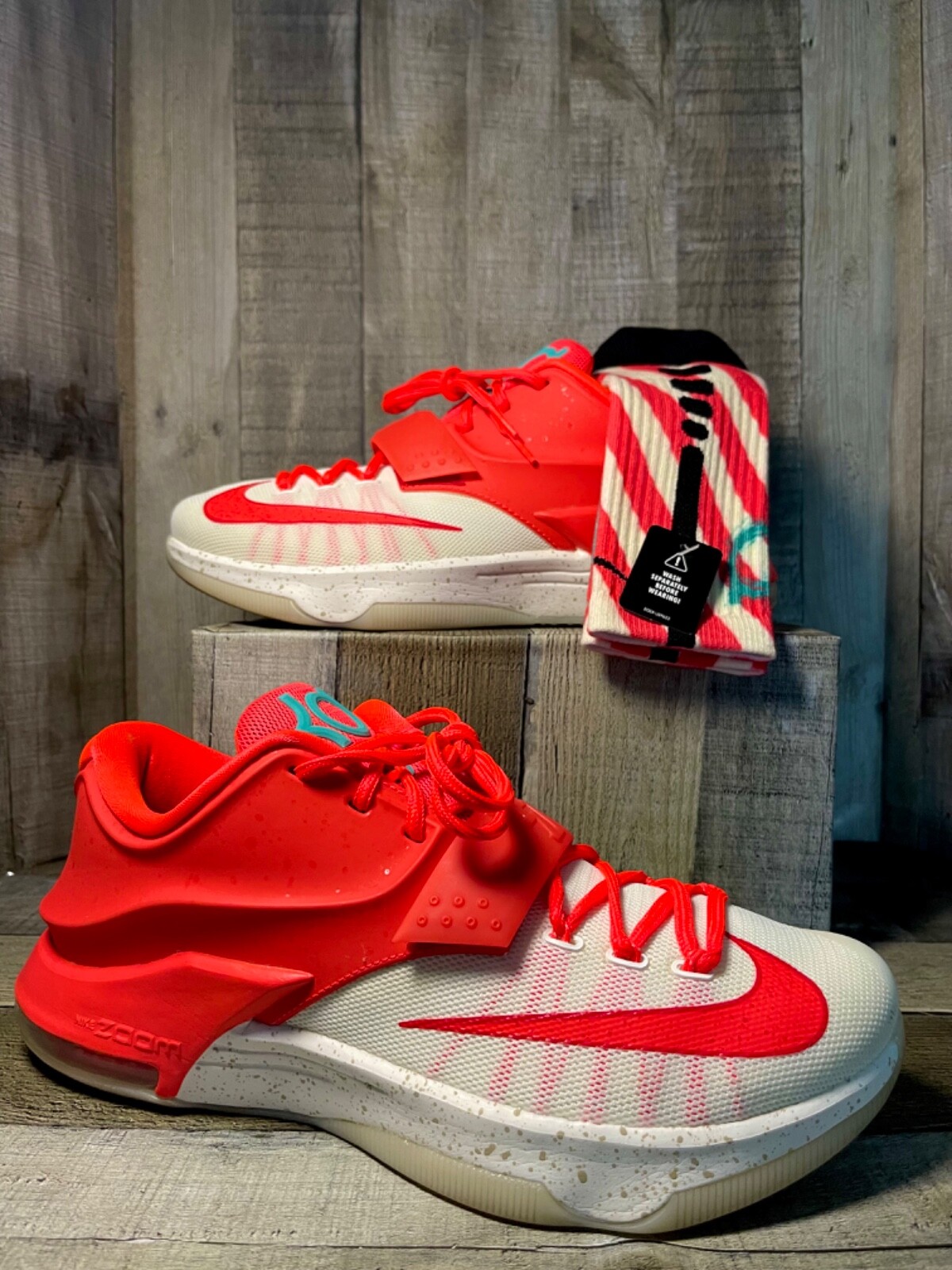 2014 Nike KD (7)VII Egg Nog(Xmas Edition)/(707560-613)Sneakers Sz