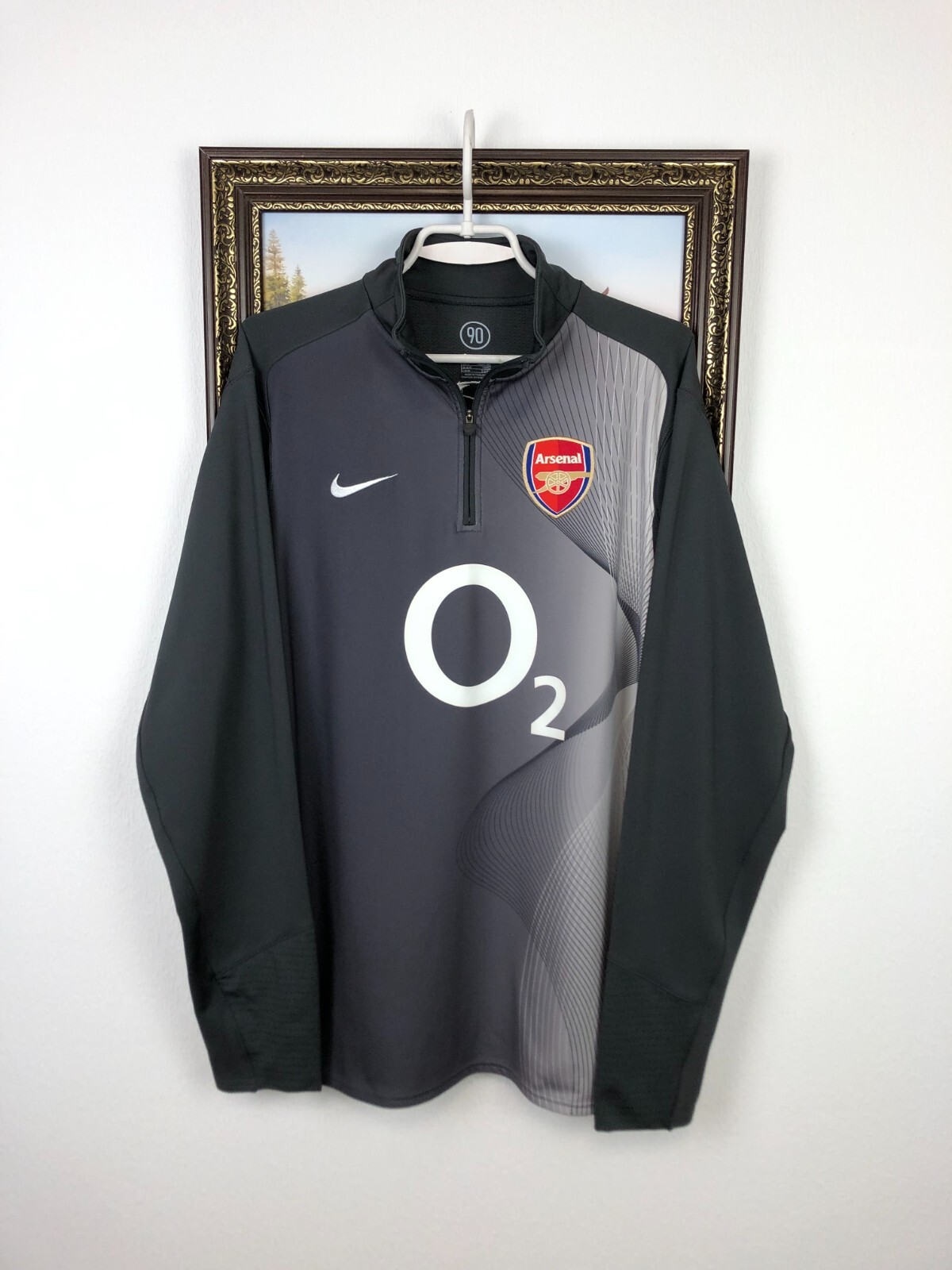 Vintage Nike Arsenal o2 Football Track Top Training Sweatshirt